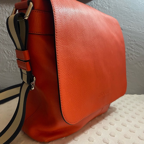 Vintage Unisex COACH Sullivan Metropolitan Map Bag in Coral Calf Leather - Picture 5 of 16